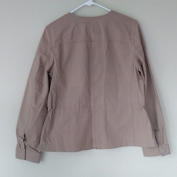 NEW Talbots Hidden Zipper Blazer Jacket M Tan Brown - Picture 9 of 16